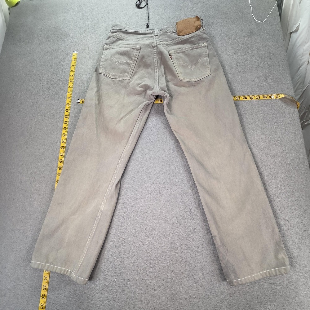 VTG Levis 501 Jeans Mens Gray‎ Wash Regular Straight Button Fly Fits 30x27 - Picture 2 of 16